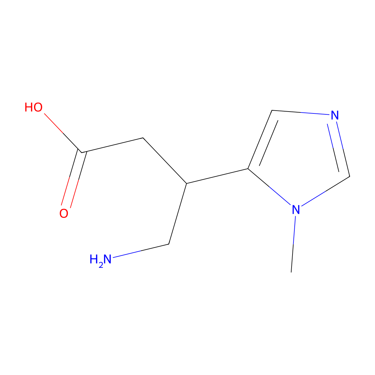 4-Amino-3-(1-methyl-1h-imidazol-5-yl)butanoic acid molecular structure, CAS 1514656-32-6