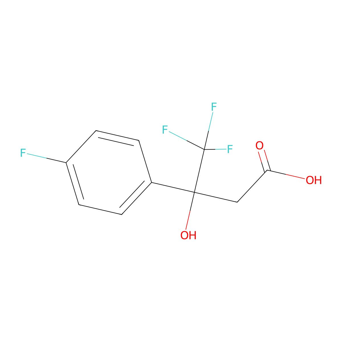 4,4,4-Trifluoro-3-(4-fluorophenyl)-3-hydroxybutanoic acid molecular structure, CAS 1514656-55-3