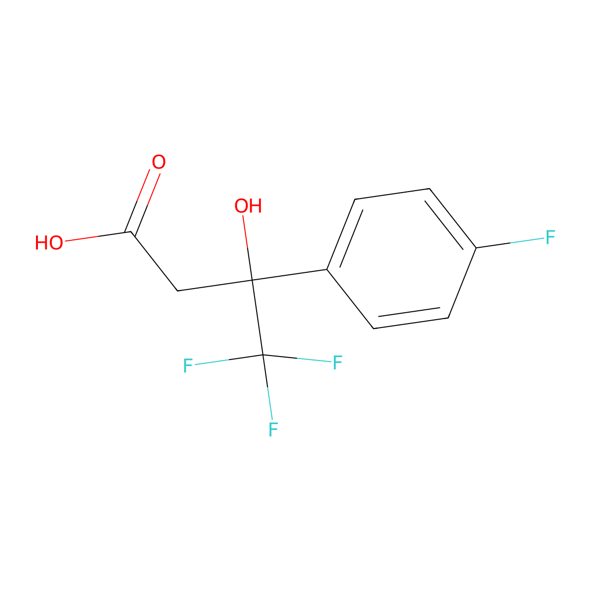 4,4,4-Trifluoro-3-(4-fluorophenyl)-3-hydroxybutanoic acid molecular structure, CAS 1514656-55-3