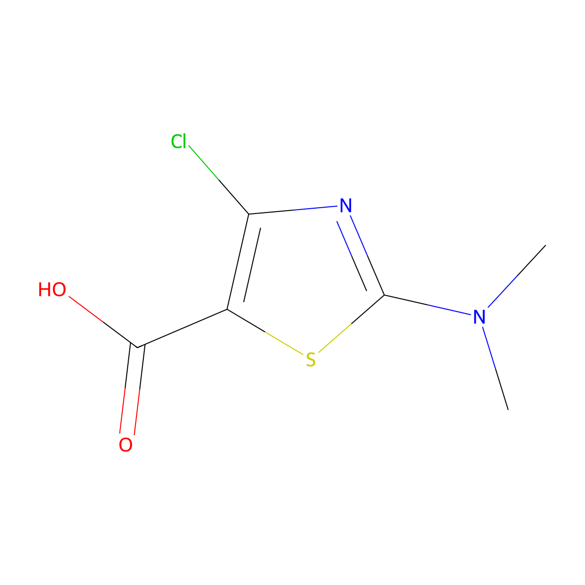 4-Chloro-2-(dimethylamino)-1,3-thiazole-5-carboxylic acid molecular structure, CAS 1514659-59-6