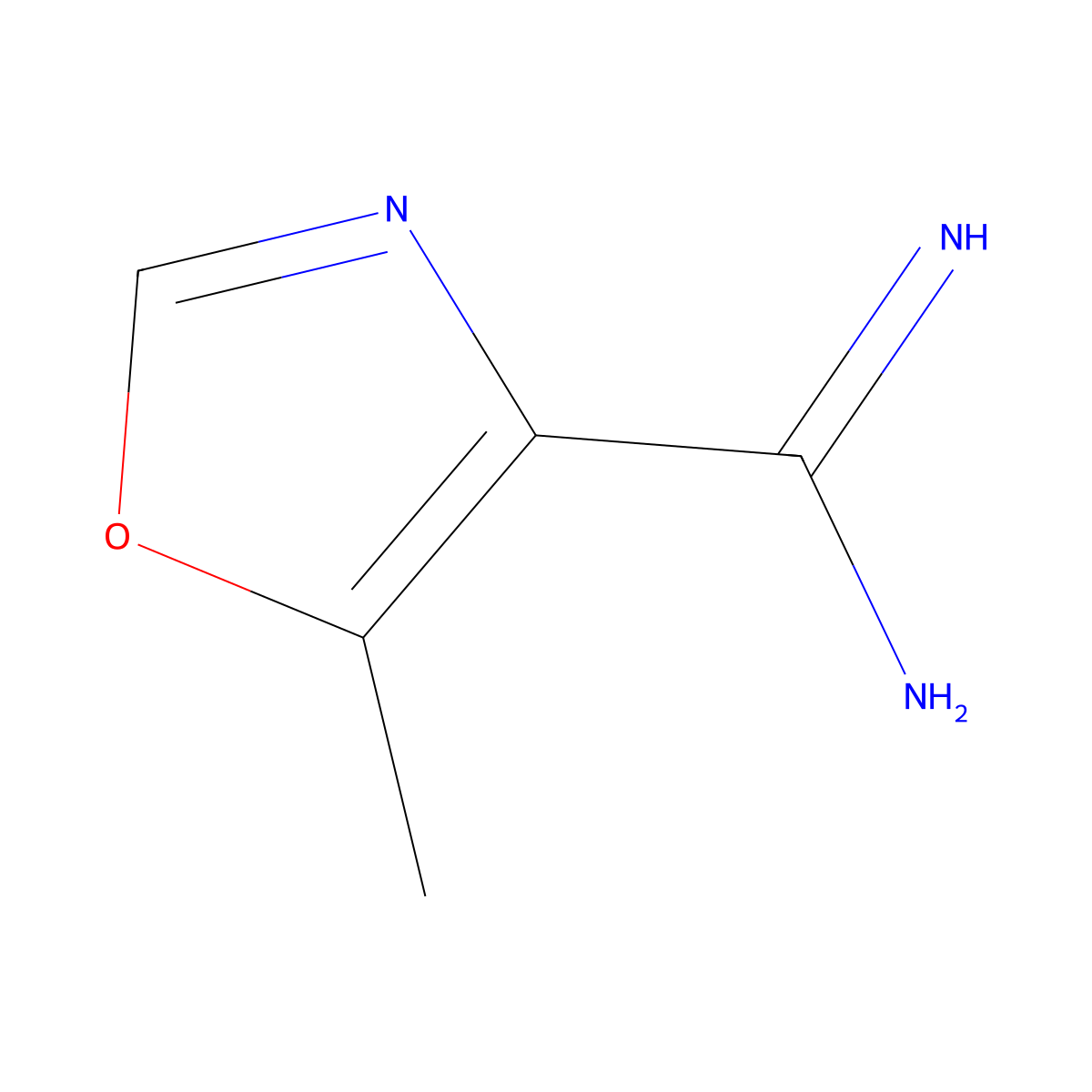 5-Methyl-oxazole-4-carboxamidine molecular structure, CAS 1514661-23-4