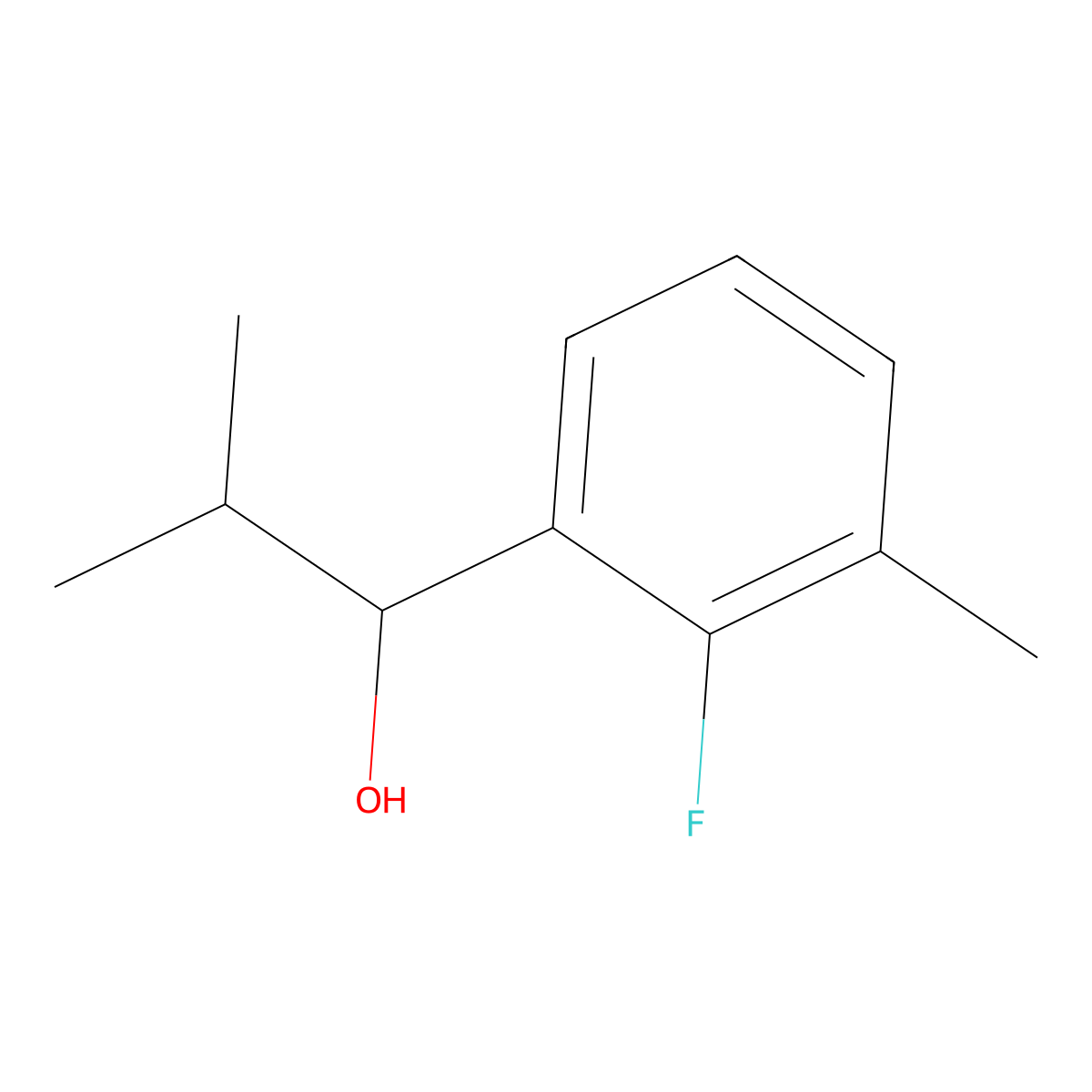 1-(2-Fluoro-3-methylphenyl)-2-methylpropan-1-ol molecular structure, CAS 1514662-43-1
