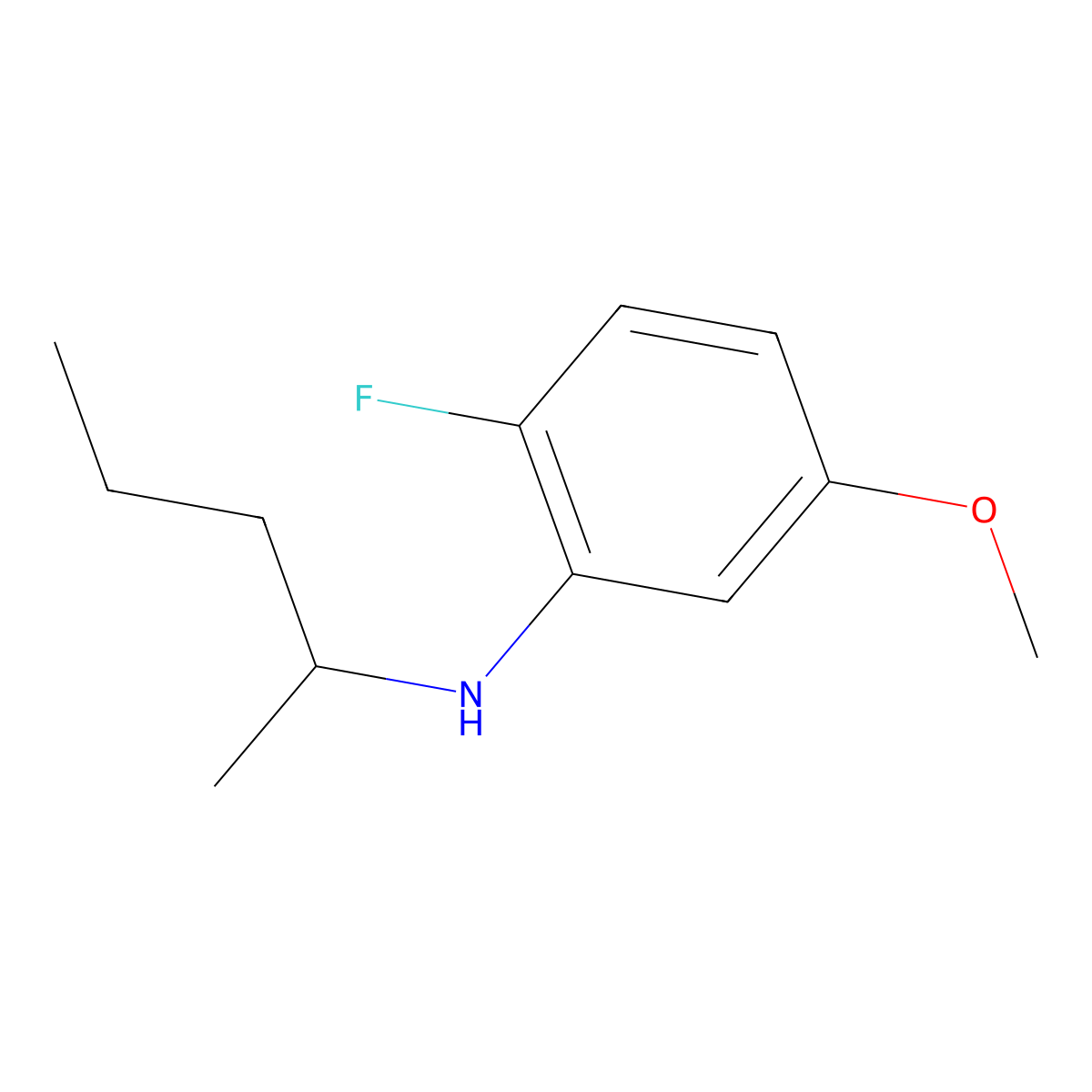 2-Fluoro-5-methoxy-N-(pentan-2-yl)aniline molecular structure, CAS 1514672-16-2