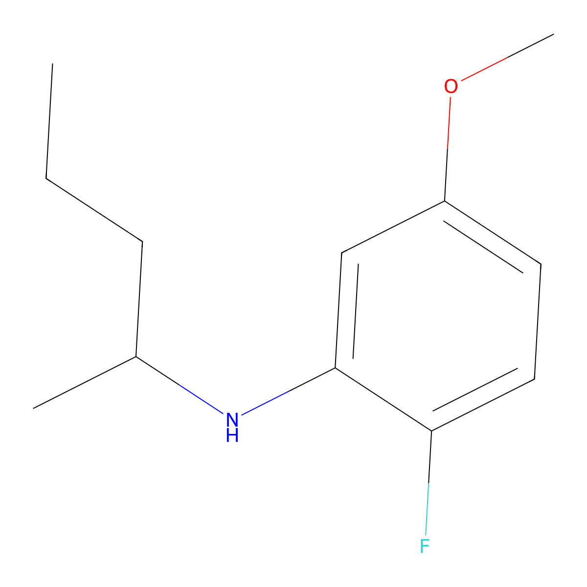2-Fluoro-5-methoxy-N-(pentan-2-yl)aniline molecular structure, CAS 1514672-16-2