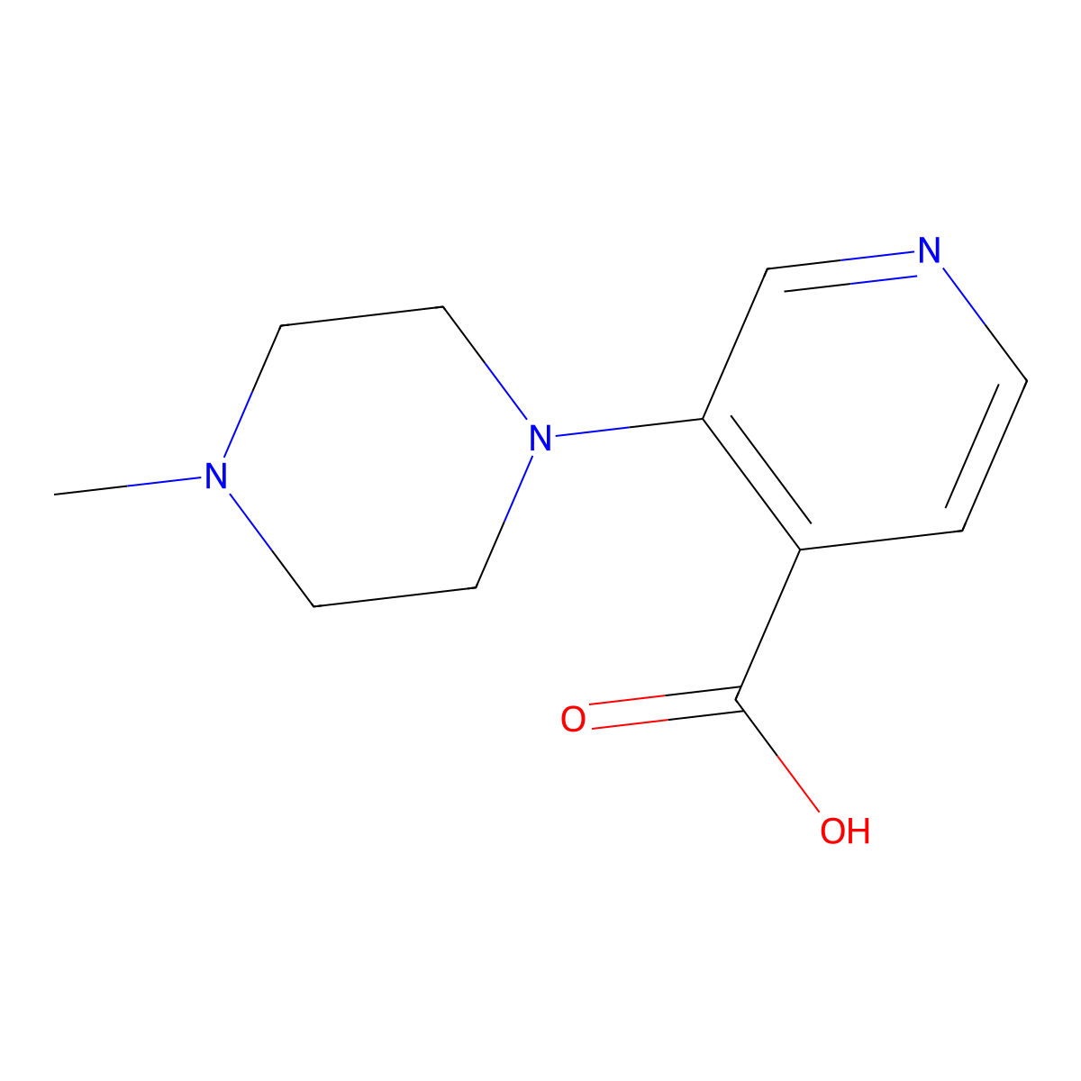 3-(4-Methylpiperazin-1-yl)isonicotinic acid molecular structure, CAS 1514680-13-7