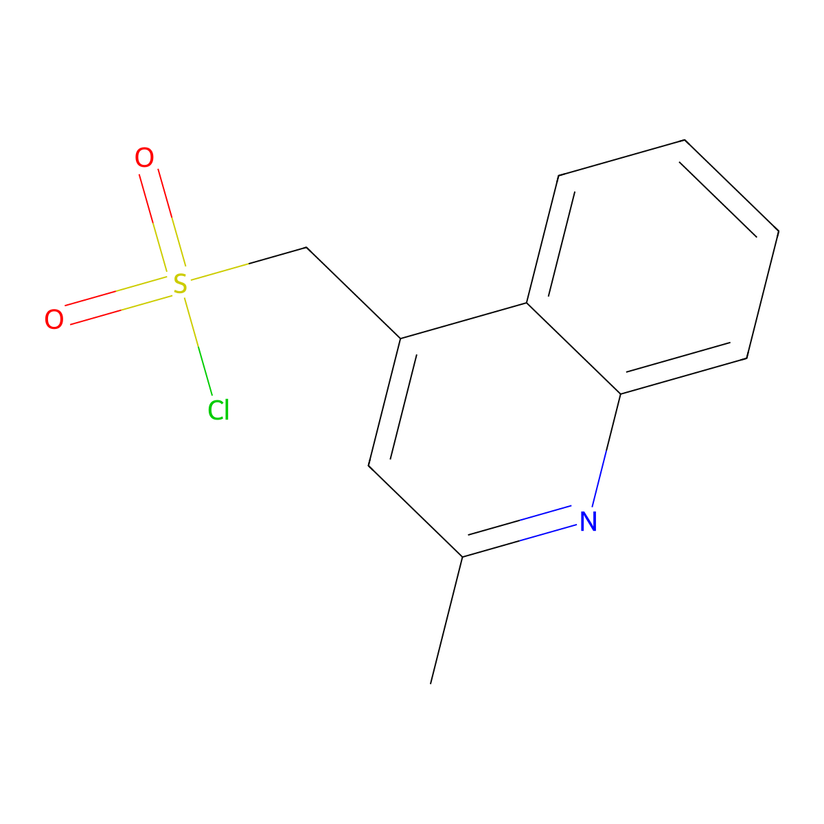 (2-Methylquinolin-4-yl)methanesulfonyl chloride molecular structure, CAS 1514683-43-2