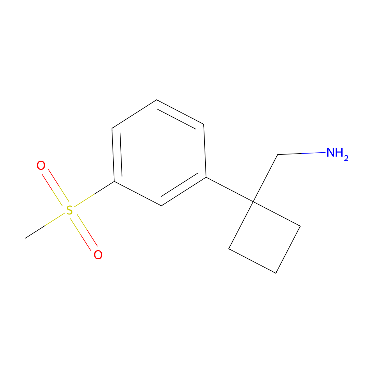 1-[3-(Methylsulfonyl)phenyl]cyclobutanemethanamine molecular structure, CAS 1514683-85-2