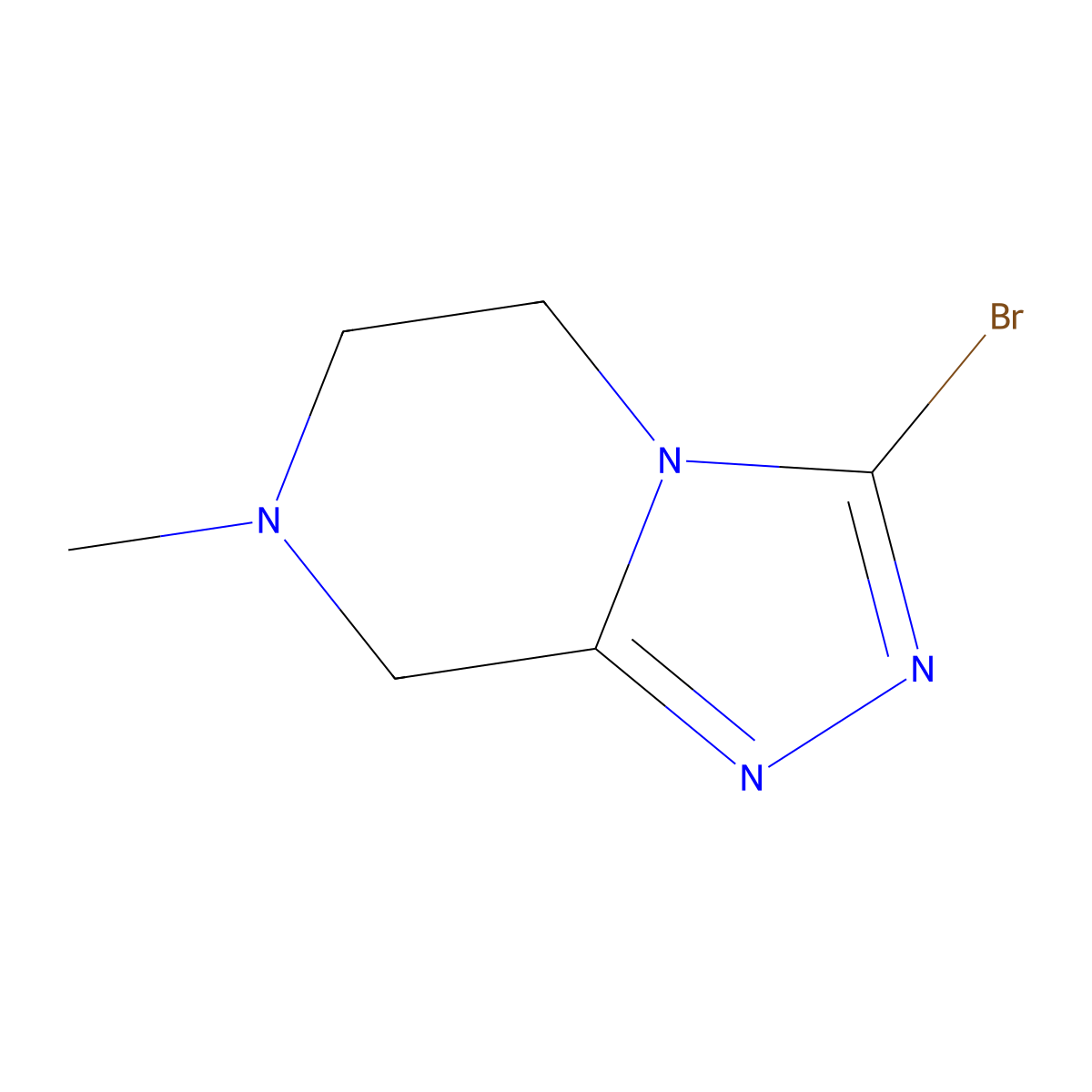 3-bromo-7-methyl-5H,6H,7H,8H-[1,2,4]triazolo[4,3-a]pyrazine molecular structure, CAS 1514693-29-8