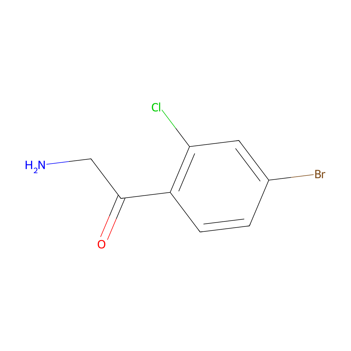 2-Amino-1-(4-bromo-2-chlorophenyl)ethan-1-one molecular structure, CAS 1514709-10-4