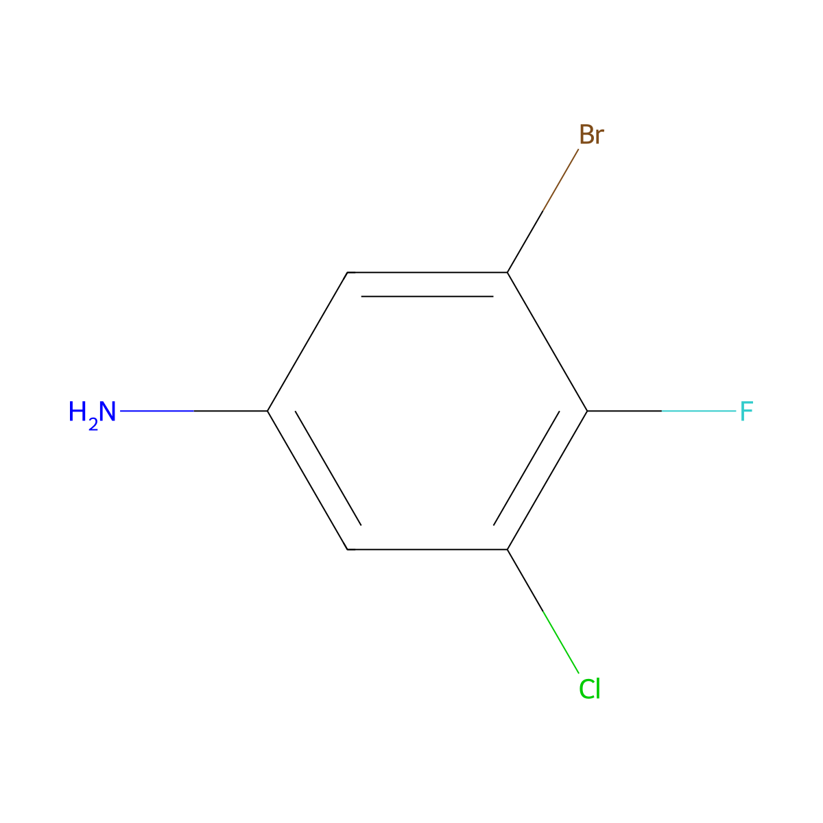 3-Bromo-5-chloro-4-fluoroaniline molecular structure, CAS 1514709-58-0