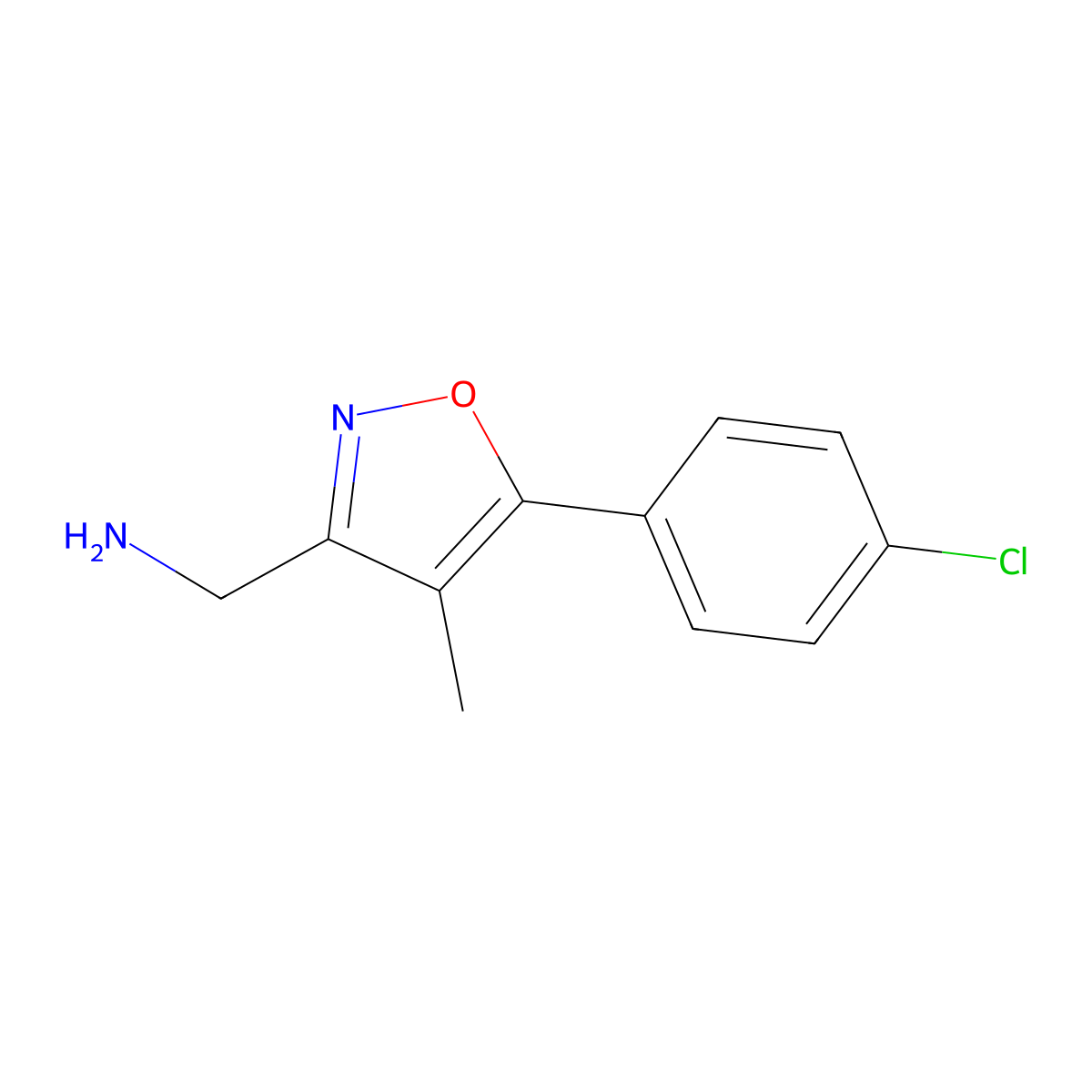 1-[5-(4-Chlorophenyl)-4-methyl-1,2-oxazol-3-yl]methanamine molecular structure, CAS 1514713-61-1