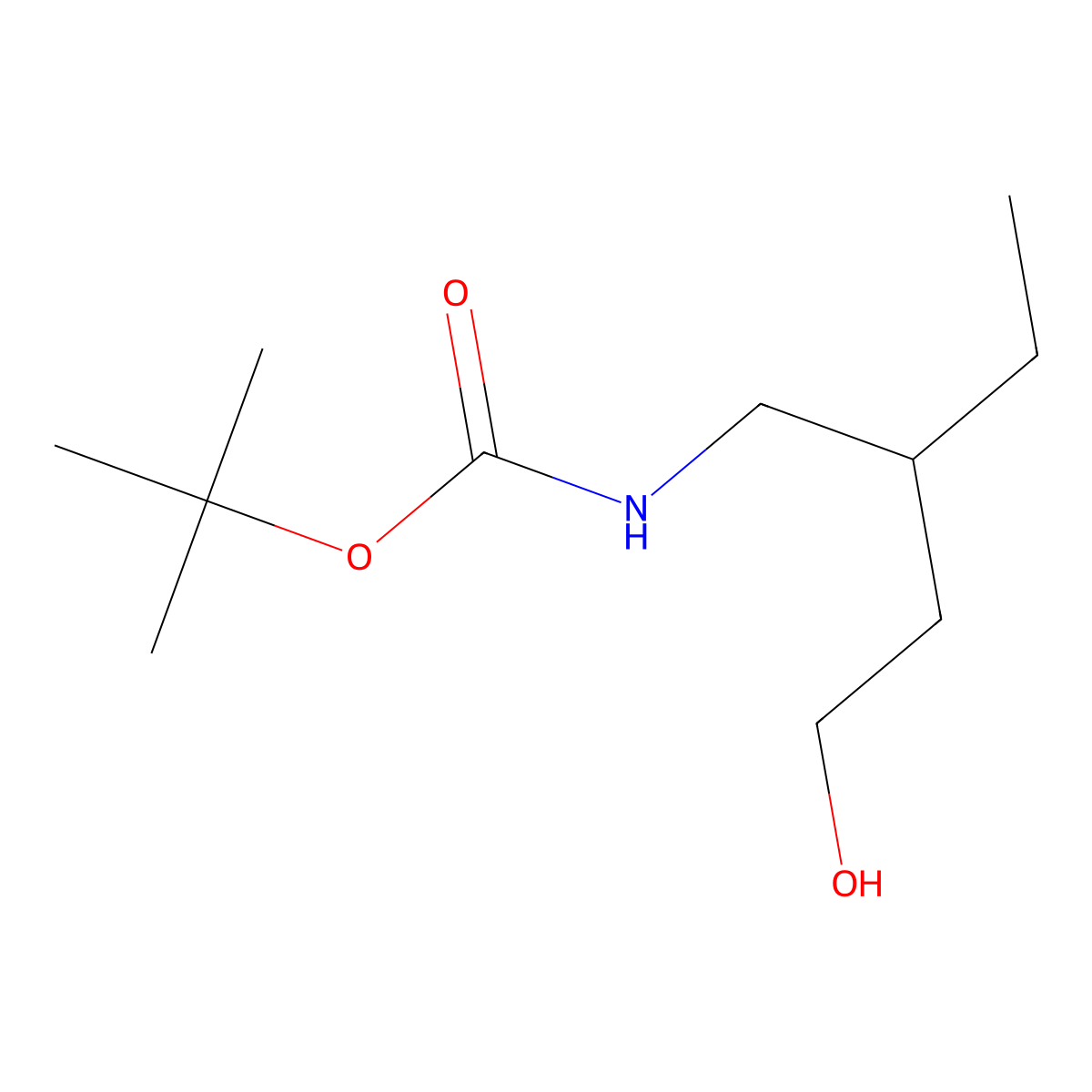 Tert-butyl n-(2-ethyl-4-hydroxybutyl)carbamate molecular structure, CAS 1514718-26-3