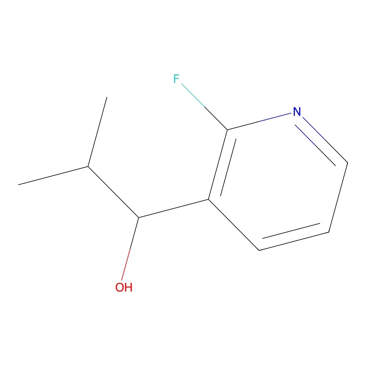1-(2-Fluoropyridin-3-yl)-2-methylpropan-1-ol molecular structure, CAS 1514719-73-3