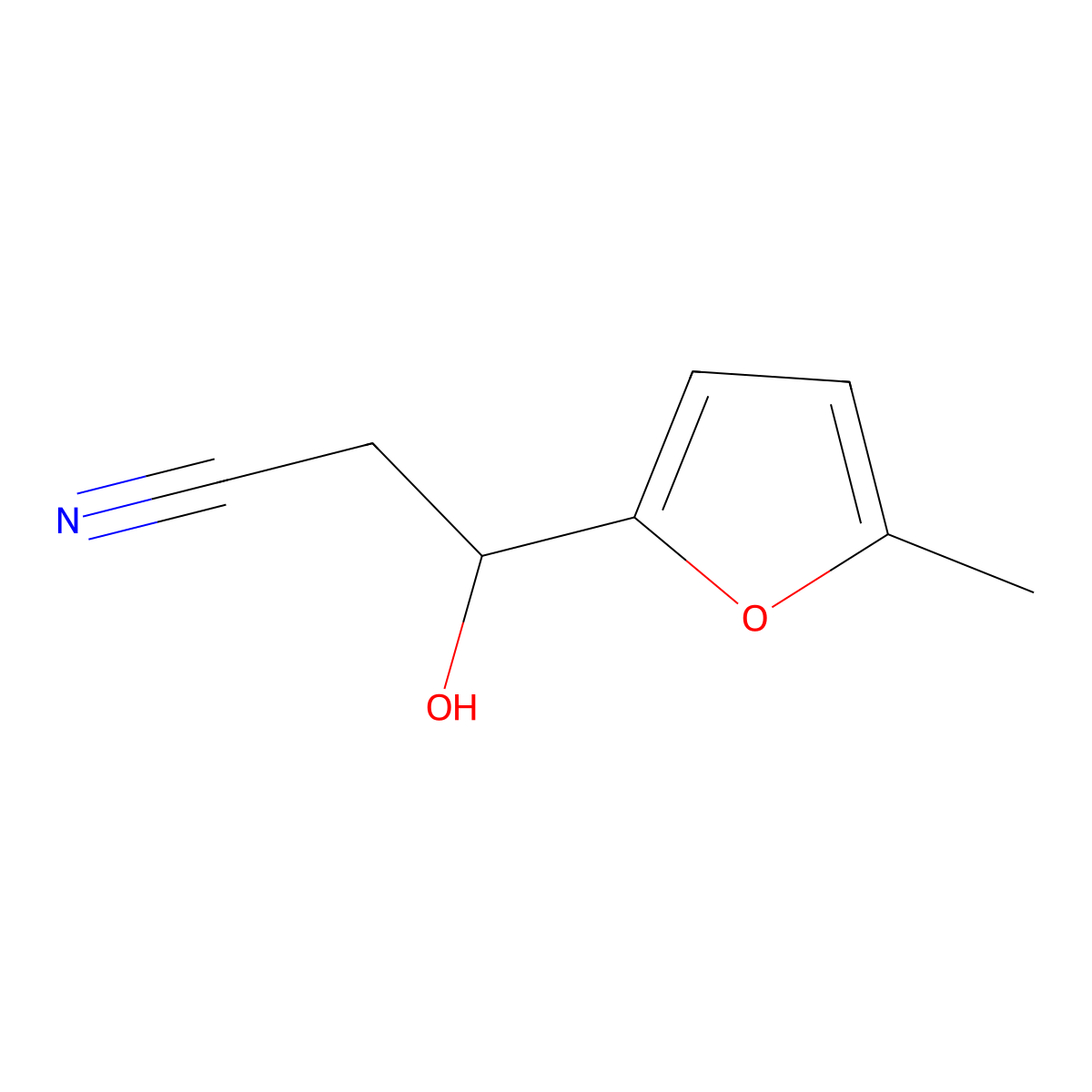 3-Hydroxy-3-(5-methylfuran-2-yl)propanenitrile molecular structure, CAS 1514720-07-0