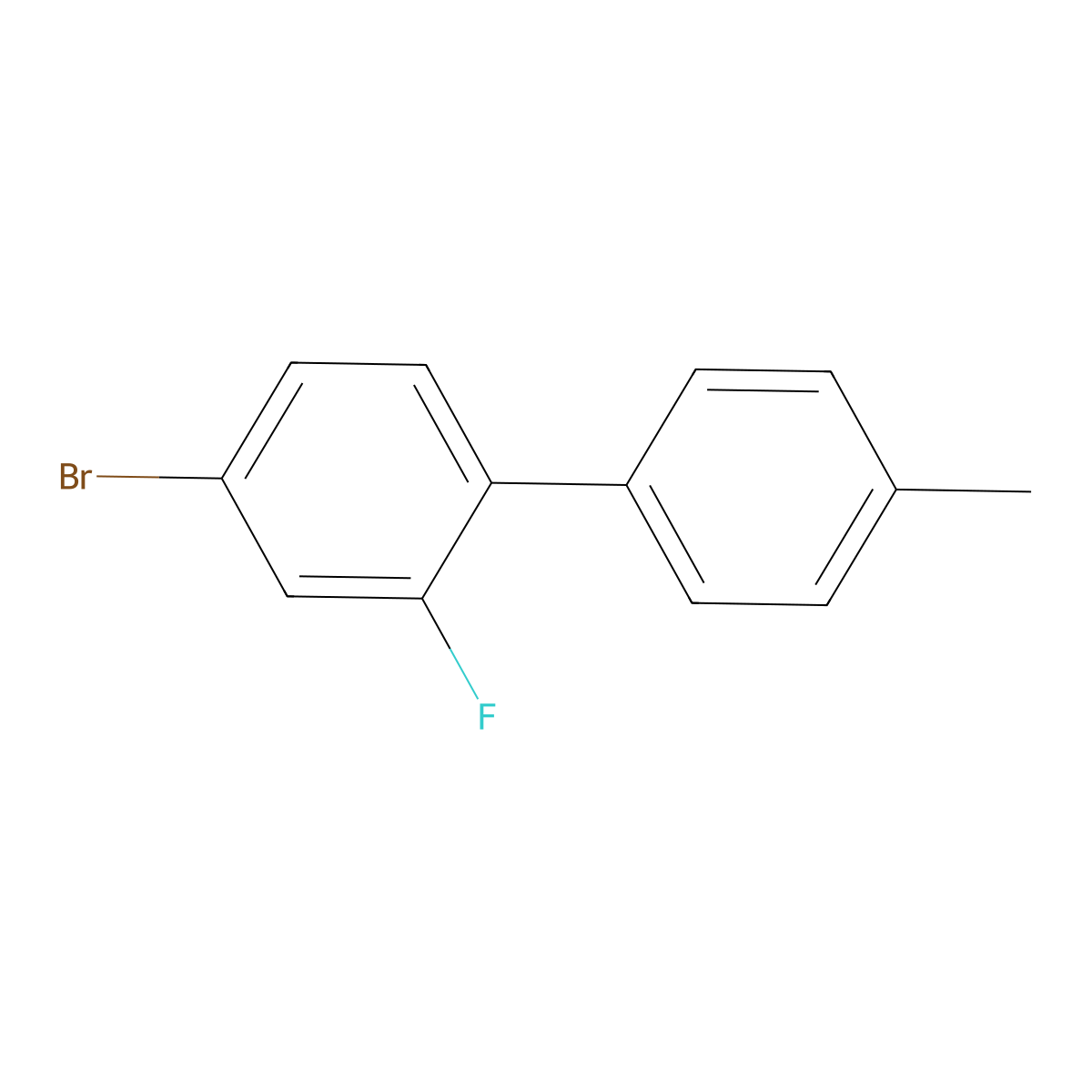4-Bromo-2-fluoro-4'-methyl-1,1'-biphenyl molecular structure, CAS 1514720-45-6