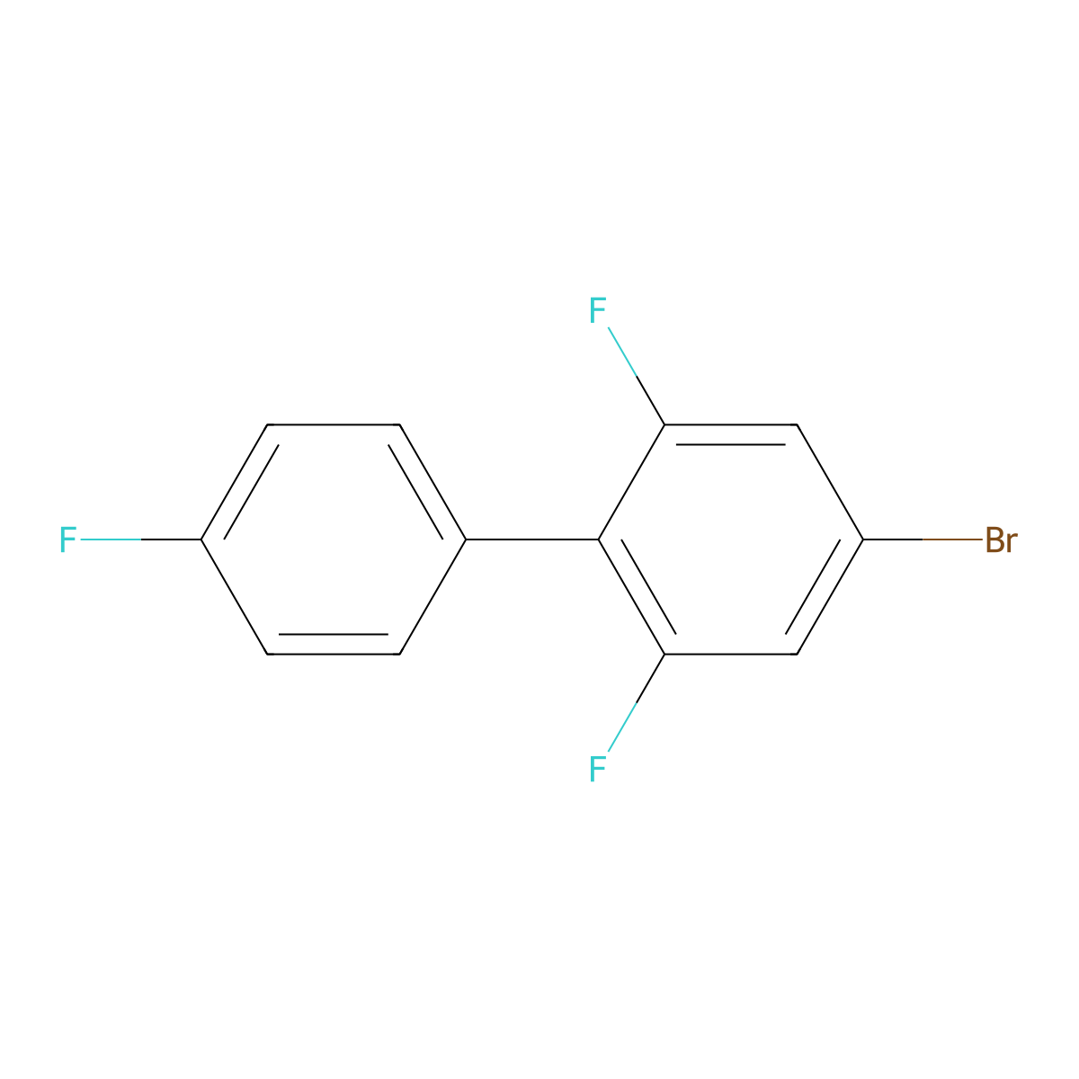 4-Bromo-2,4',6-trifluoro-1,1'-biphenyl molecular structure, CAS 1514725-75-7