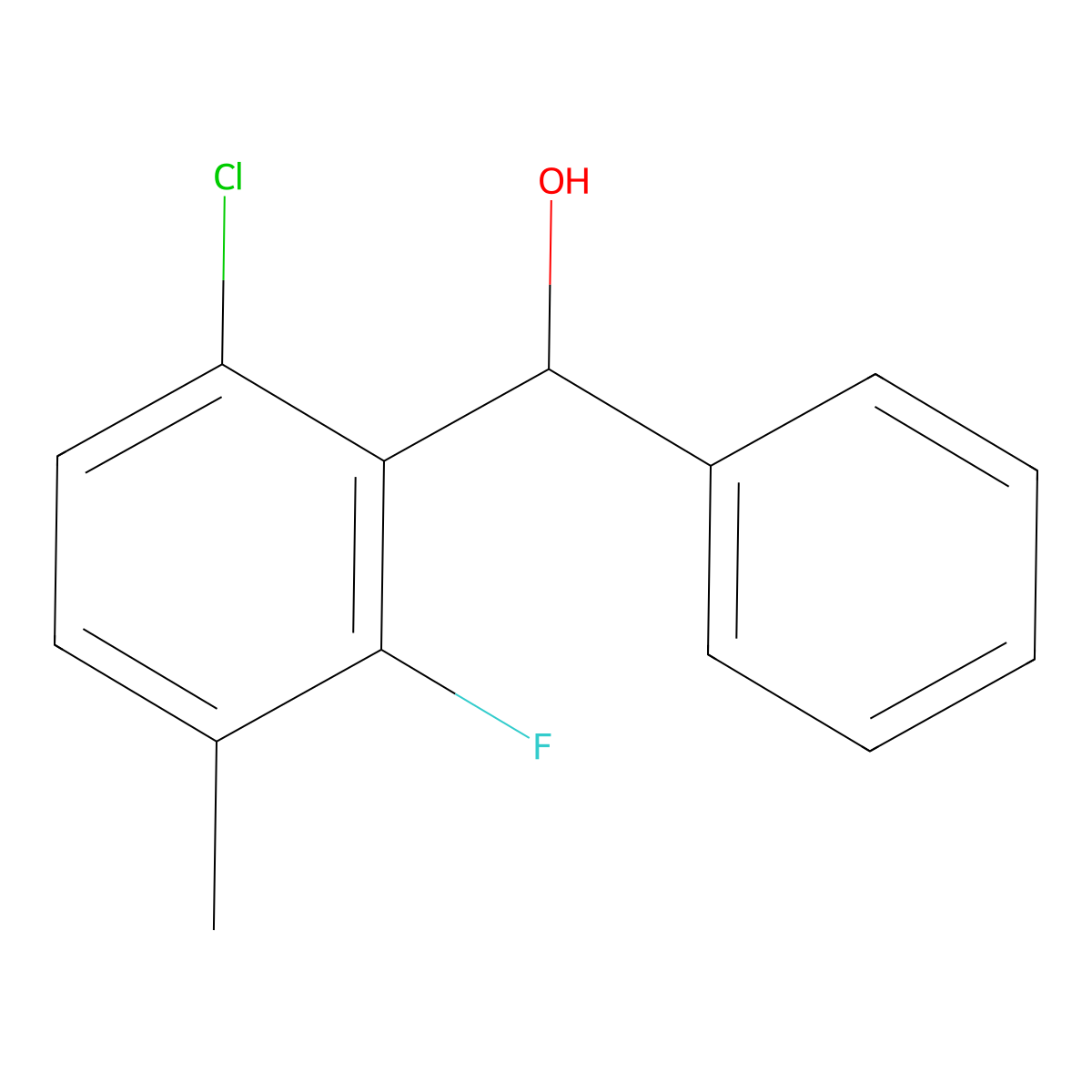 (6-Chloro-2-fluoro-3-methylphenyl)(phenyl)methanol molecular structure, CAS 1514735-99-9