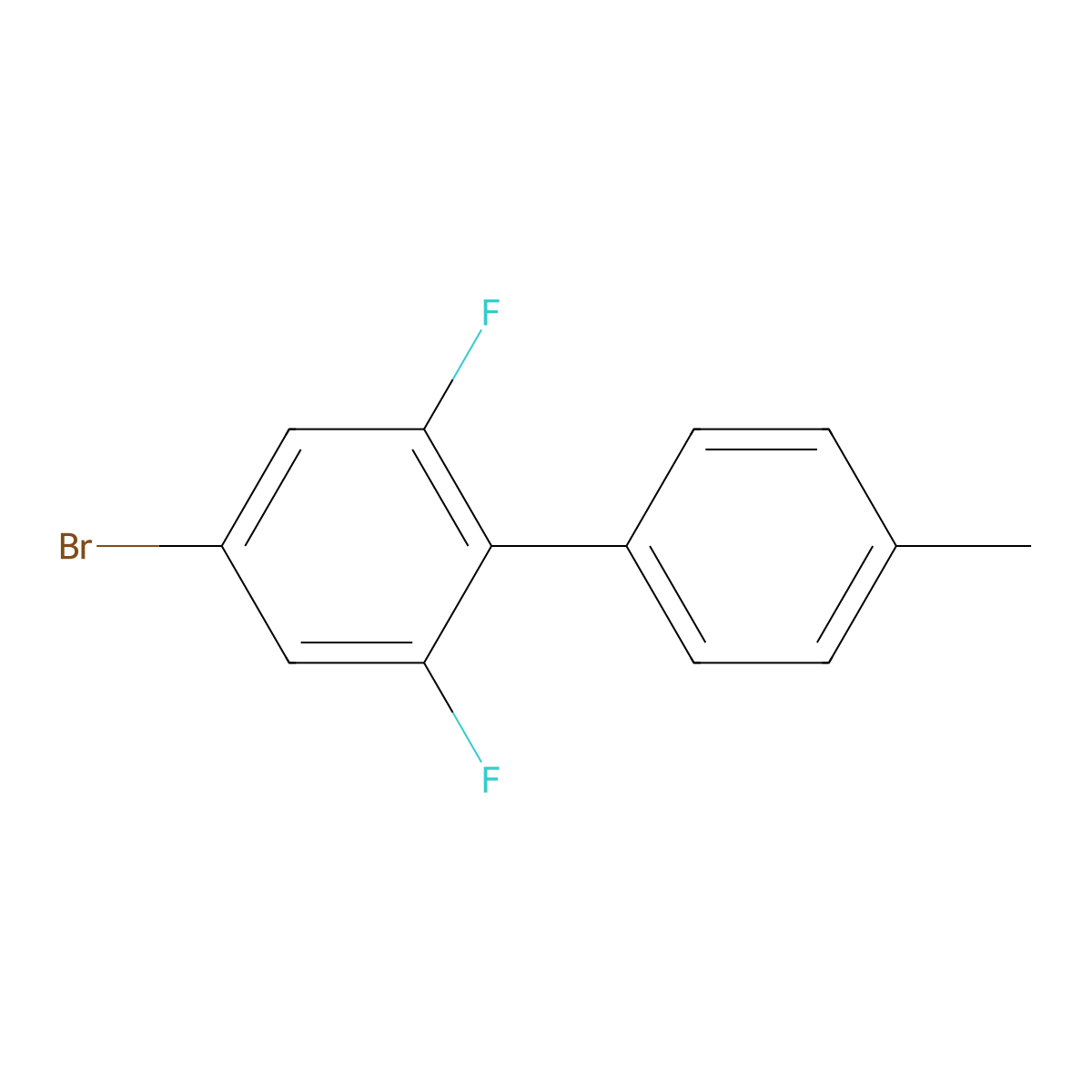 4-Bromo-2,6-difluoro-4'-methyl-1,1'-biphenyl molecular structure, CAS 1514757-20-0