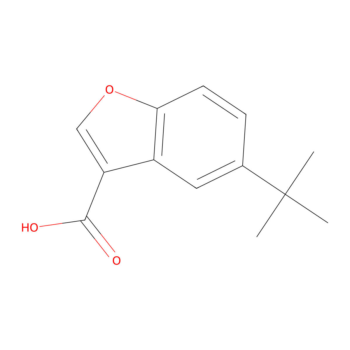 5-Tert-butyl-1-benzofuran-3-carboxylic acid molecular structure, CAS 1514758-64-5