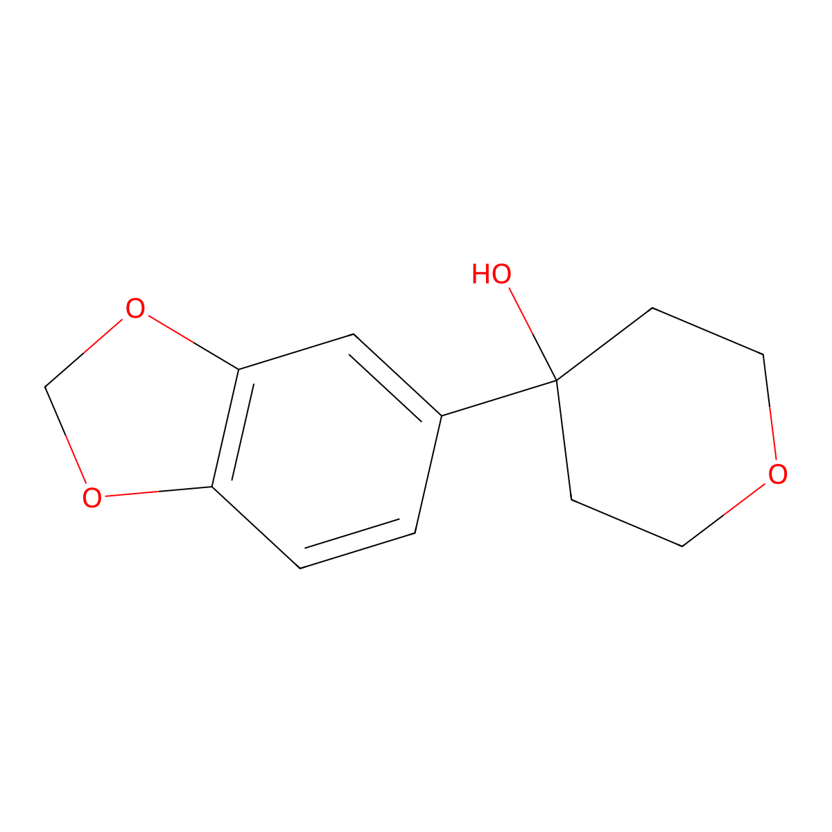 4-(3,4-(Methylenedioxy)phenyl)oxan-4-ol molecular structure, CAS 1514774-23-2
