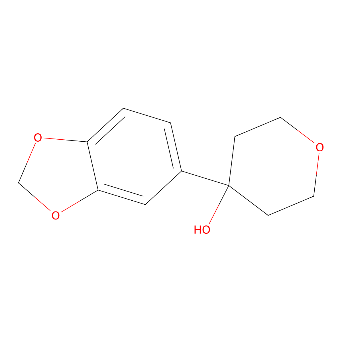 4-(3,4-(Methylenedioxy)phenyl)oxan-4-ol molecular structure, CAS 1514774-23-2