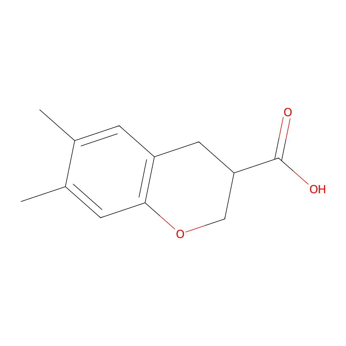 6,7-Dimethyl-3,4-dihydro-2H-1-benzopyran-3-carboxylic acid molecular structure, CAS 1514780-09-6