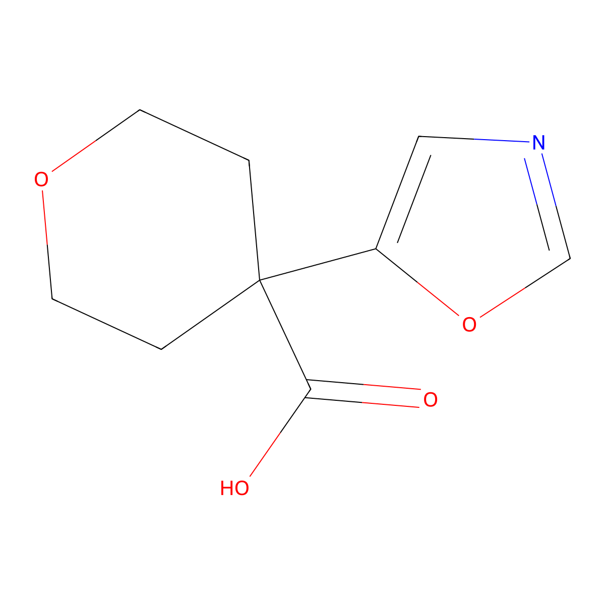 4-(1,3-Oxazol-5-yl)oxane-4-carboxylic acid molecular structure, CAS 1514783-52-8