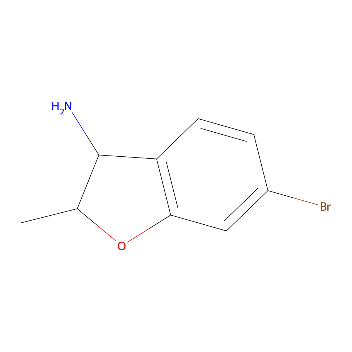6-Bromo-2,3-dihydro-2-methyl-3-benzofuranamine molecular structure, CAS 1514785-03-5