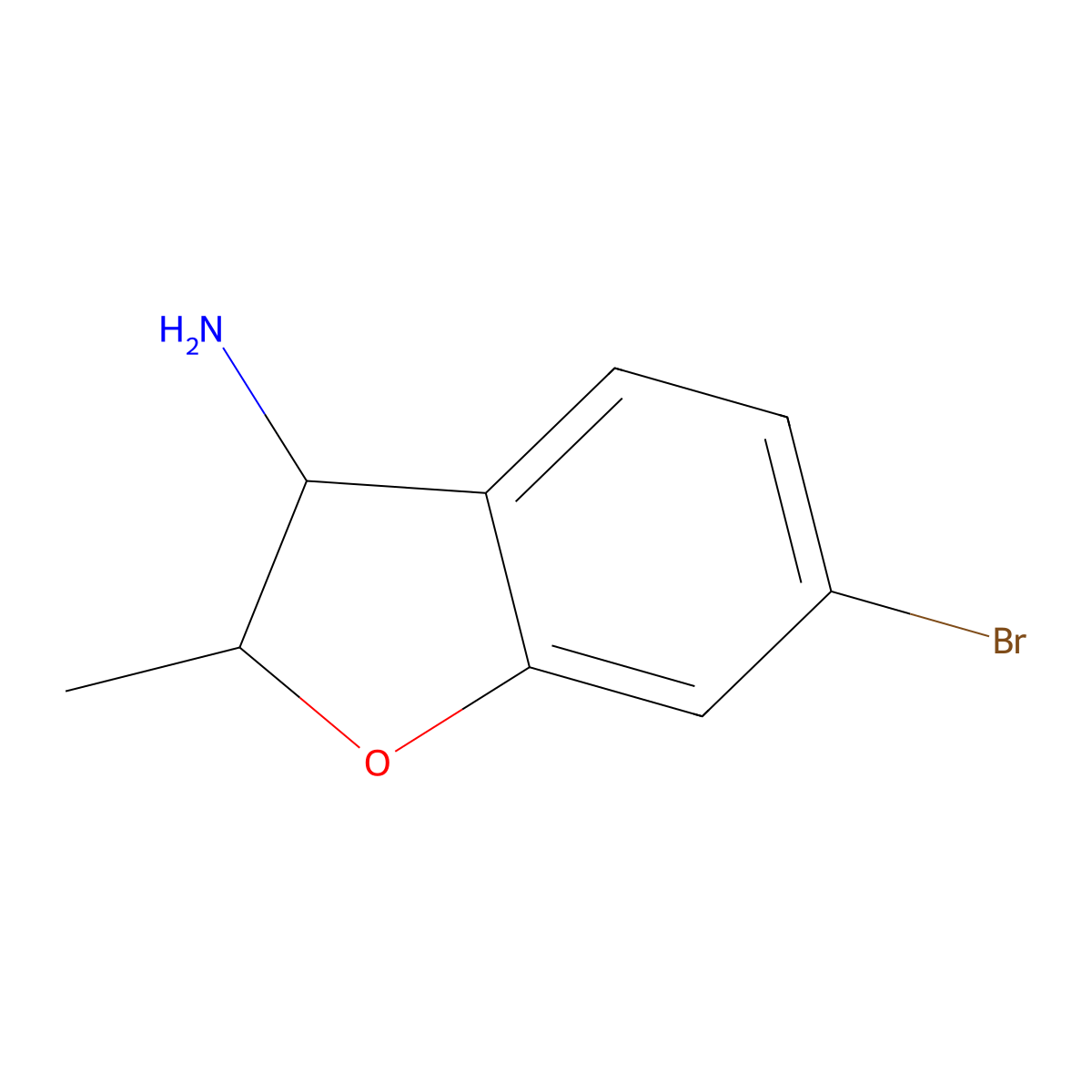 6-Bromo-2,3-dihydro-2-methyl-3-benzofuranamine molecular structure, CAS 1514785-03-5