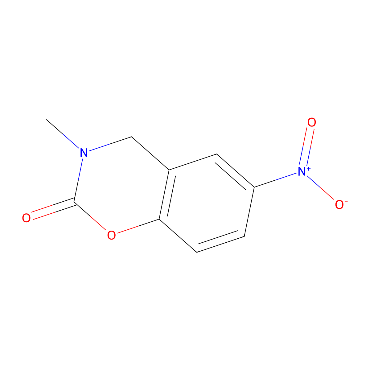 3,4-dihydro-3-methyl-6-nitro-2H-1,3-benzoxazin-2-one molecular structure, CAS 151480-73-8
