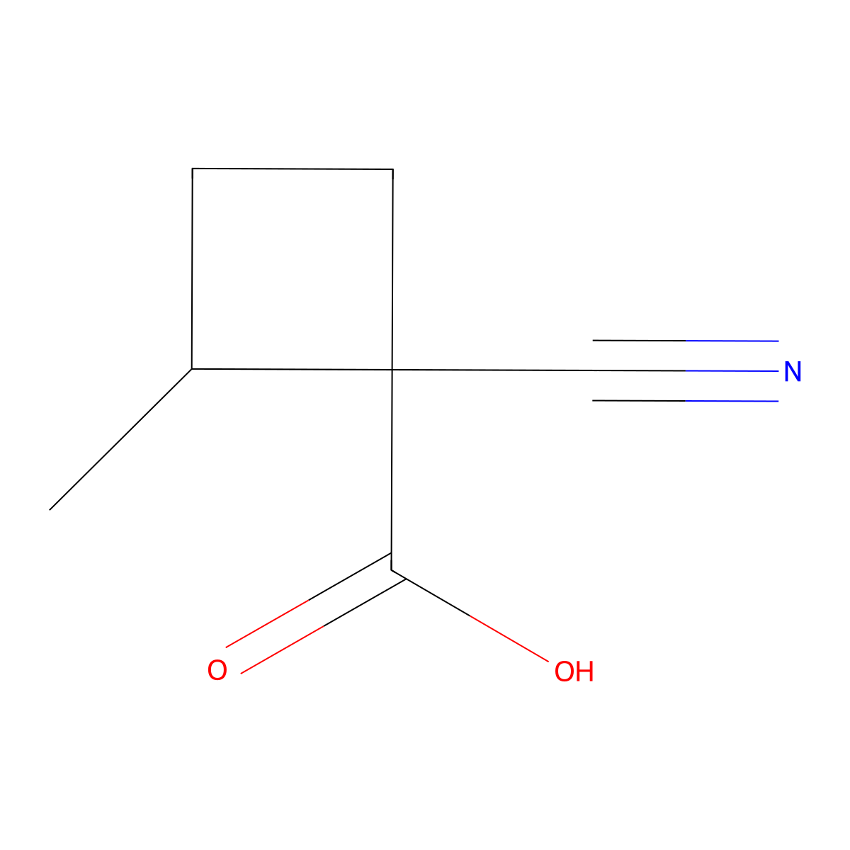 1-Cyano-2-methylcyclobutane-1-carboxylic acid molecular structure, CAS 1514802-96-0
