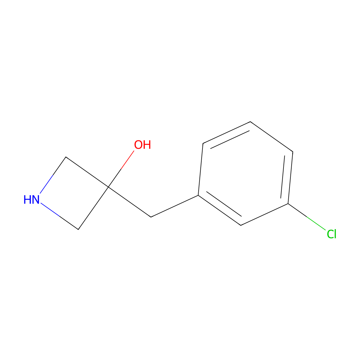 3-(3-Chlorobenzyl)azetidin-3-ol molecular structure, CAS 1514805-06-1