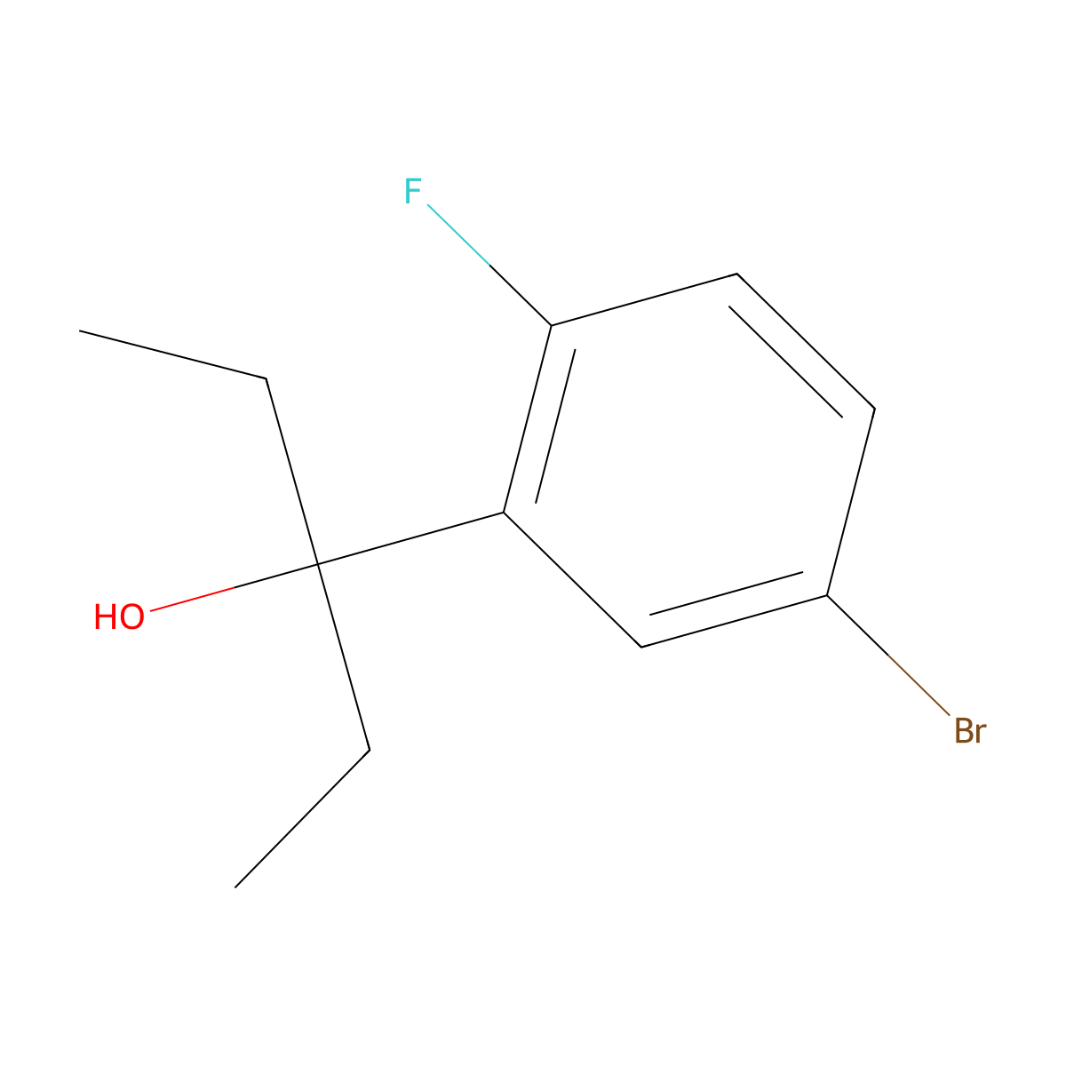 3-(5-Bromo-2-fluorophenyl)pentan-3-ol molecular structure, CAS 1514816-41-1