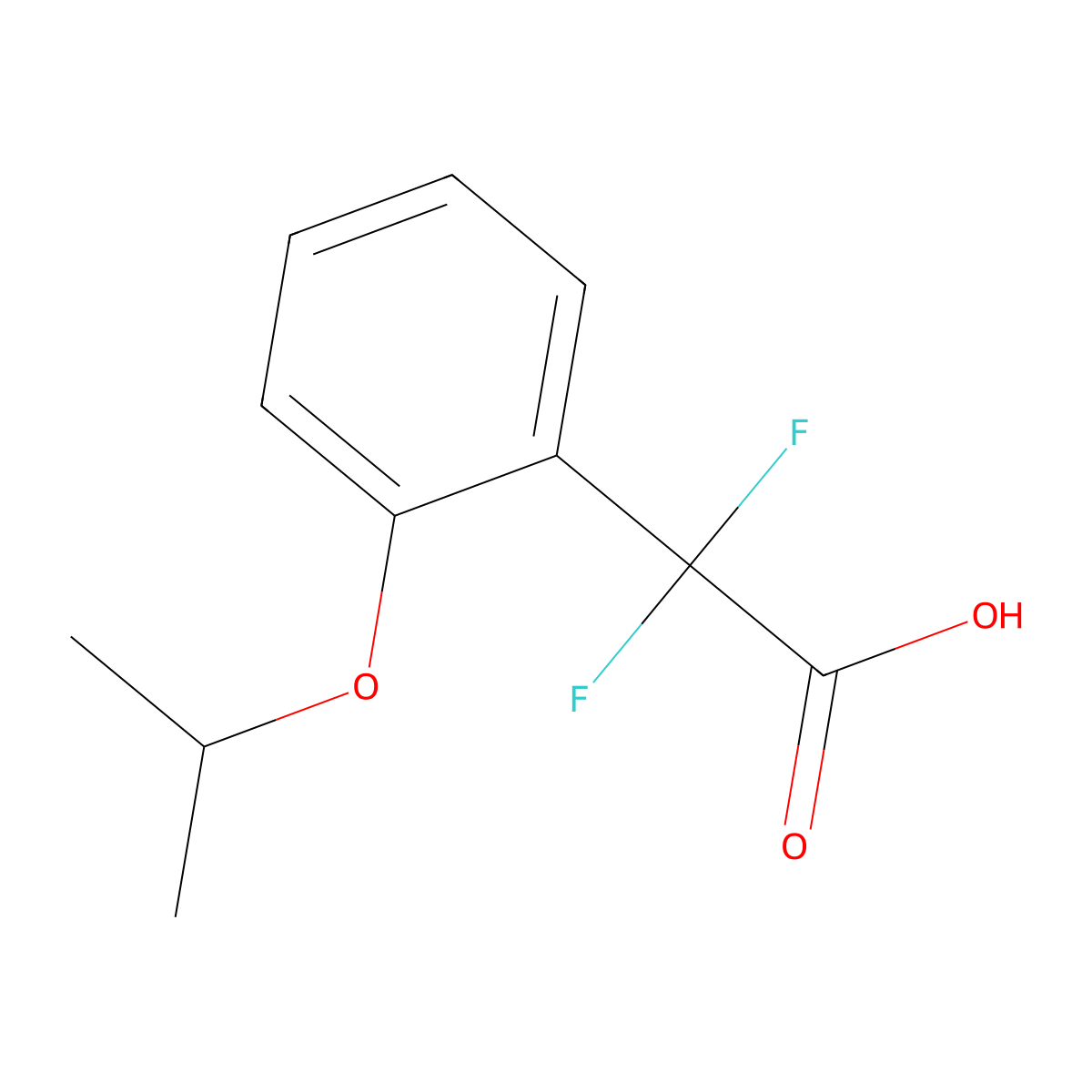 2,2-Difluoro-2-[2-(propan-2-yloxy)phenyl]acetic acid molecular structure, CAS 1514825-08-1