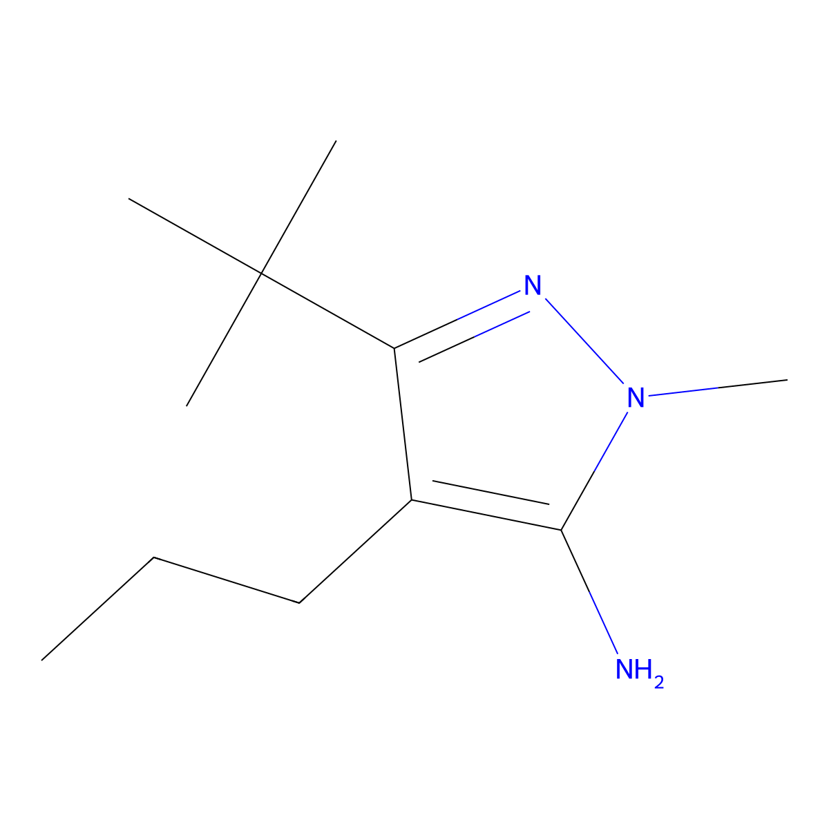 3-tert-butyl-1-methyl-4-propyl-1H-pyrazol-5-amine molecular structure, CAS 1514826-01-7