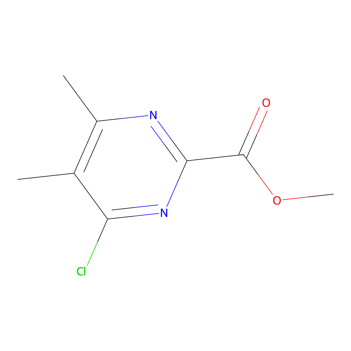Methyl 4-chloro-5,6-dimethylpyrimidine-2-carboxylate molecular structure, CAS 1514841-14-5