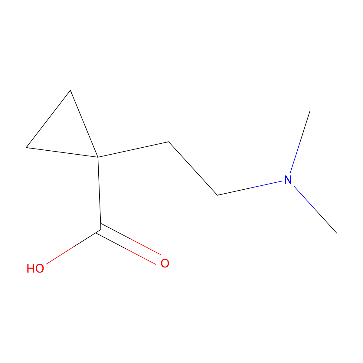 1-[2-(Dimethylamino)ethyl]cyclopropane-1-carboxylic acid molecular structure, CAS 1514844-73-5