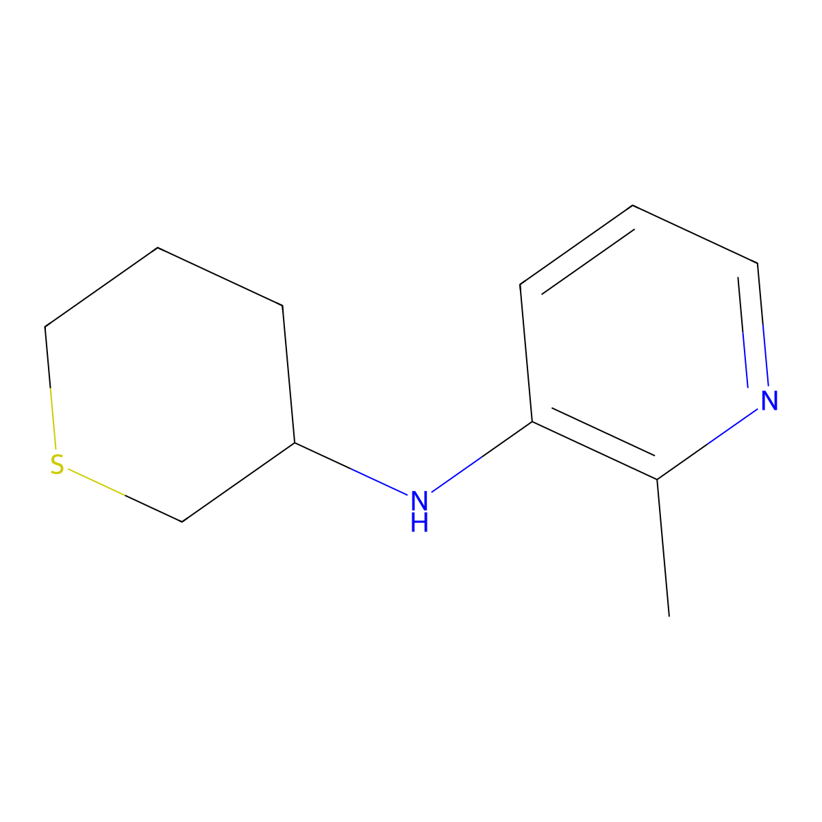 2-methyl-N-(thian-3-yl)pyridin-3-amine molecular structure, CAS 1514847-73-4