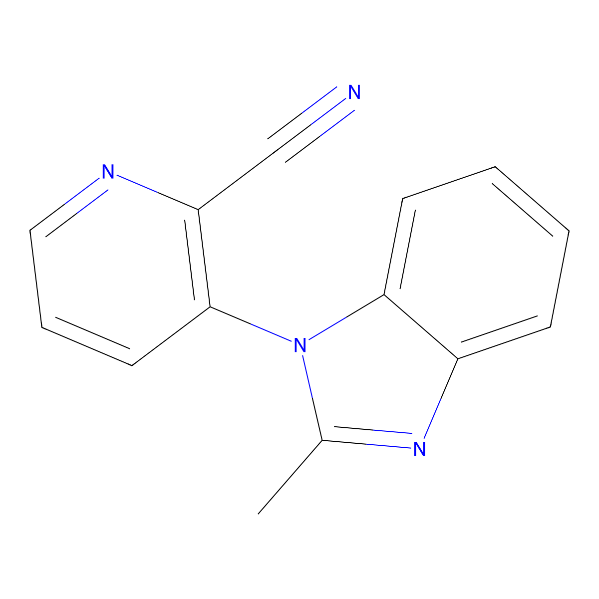 3-(2-Methylbenzimidazol-1-yl)pyridine-2-carbonitrile molecular structure, CAS 1514851-87-6