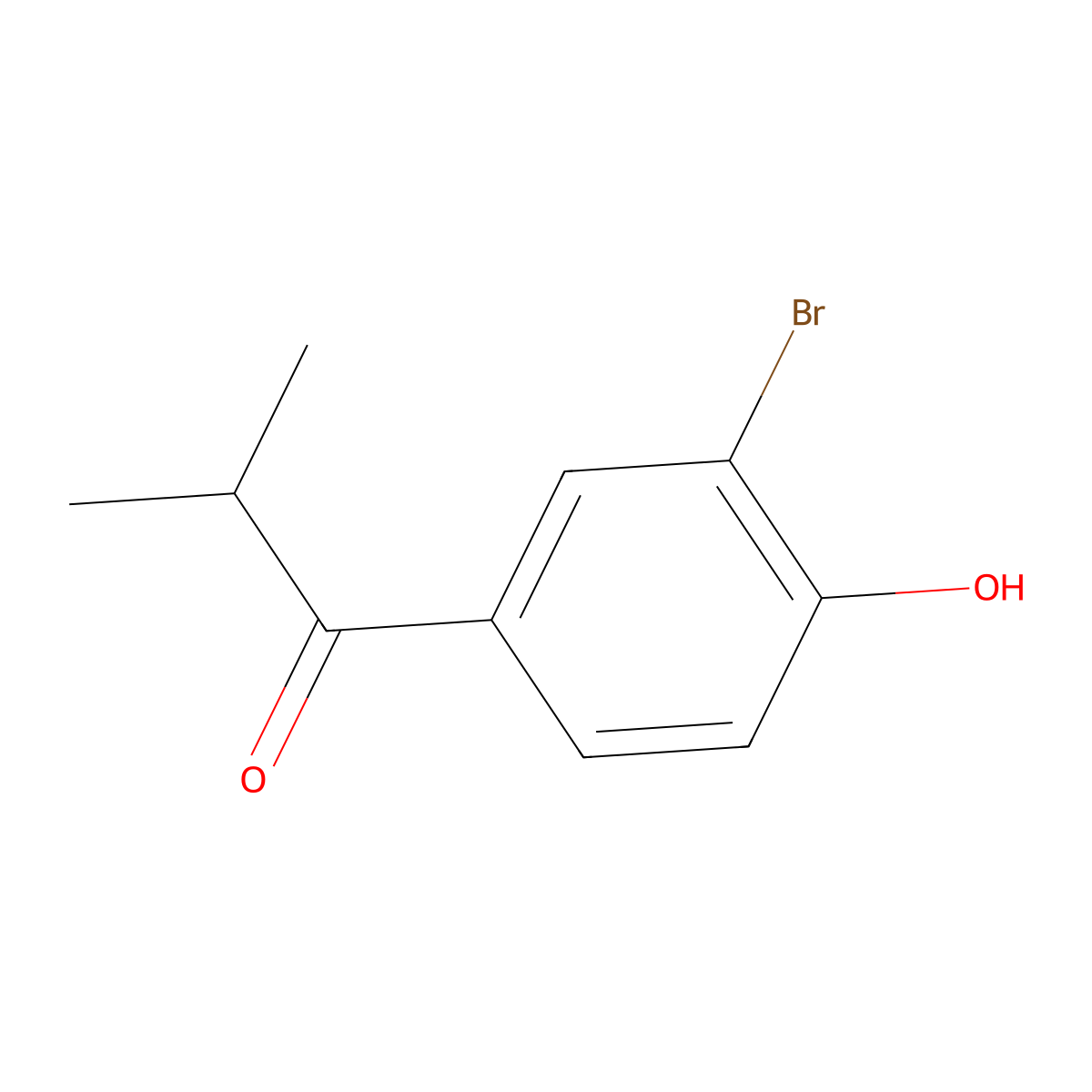 1-(3-Bromo-4-hydroxyphenyl)-2-methylpropan-1-one molecular structure, CAS 1514860-39-9