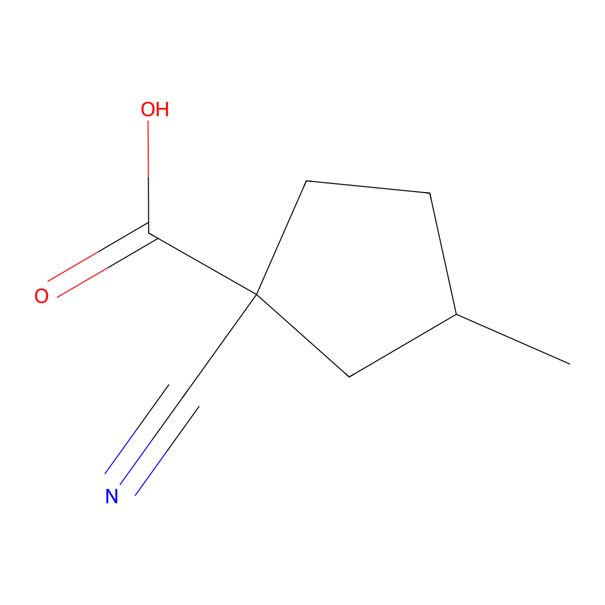1-Cyano-3-methylcyclopentane-1-carboxylic acid molecular structure, CAS 1514867-35-6