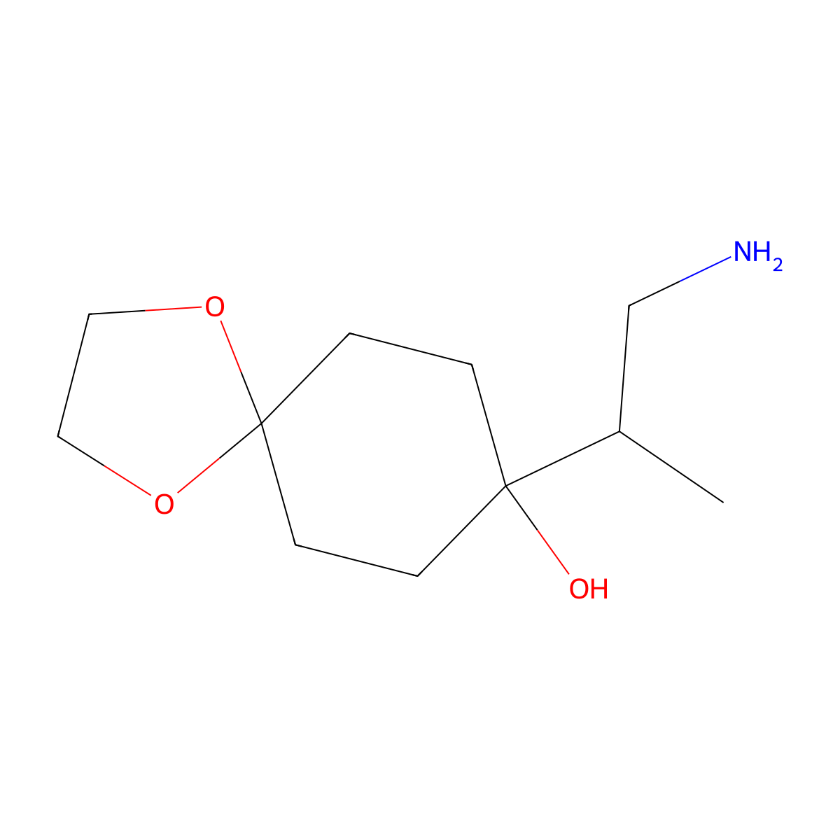 8-(1-Aminopropan-2-YL)-1,4-dioxaspiro[4.5]decan-8-OL molecular structure, CAS 1514874-11-3