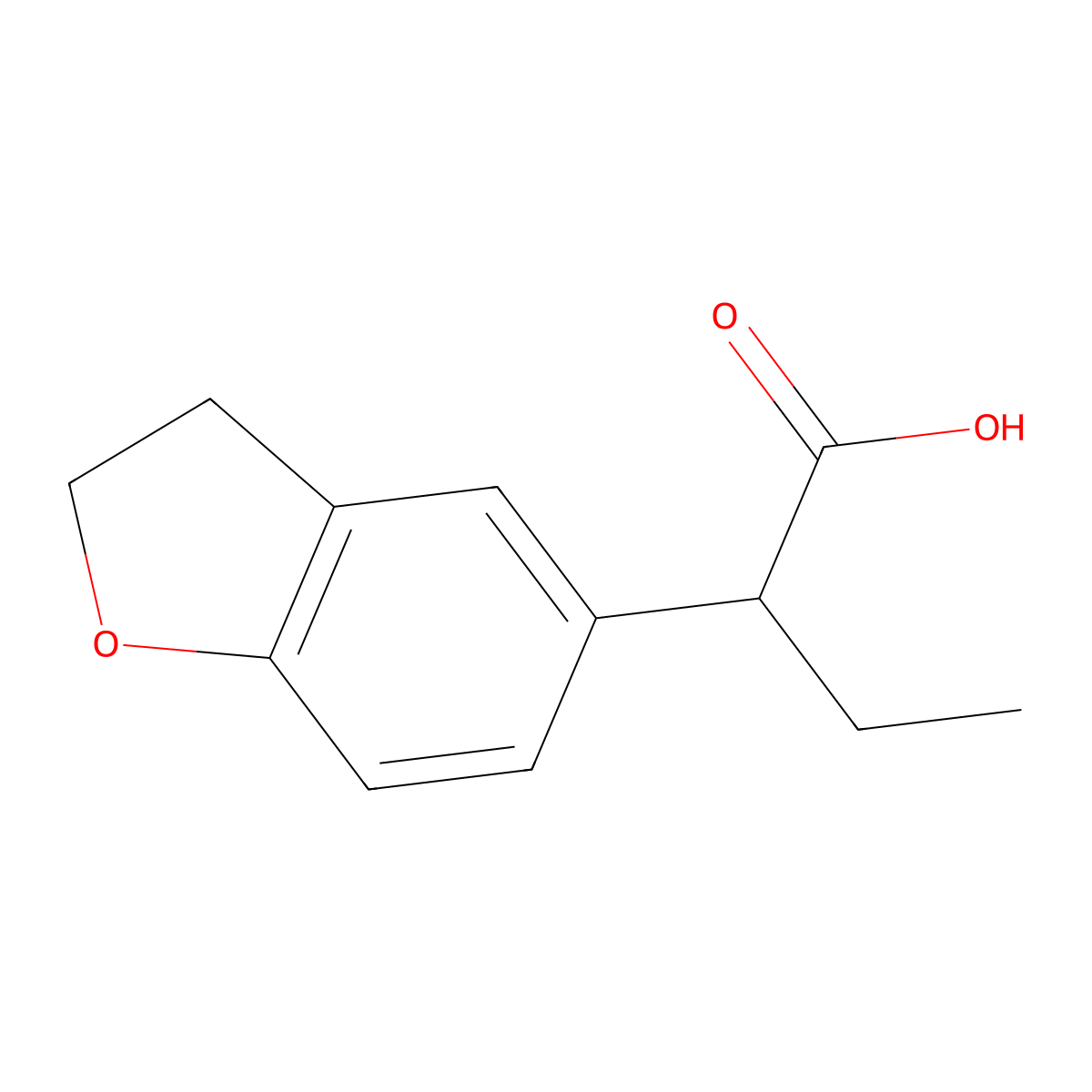 2-(2,3-Dihydro-1-benzofuran-5-yl)butanoic acid molecular structure, CAS 1514880-87-5