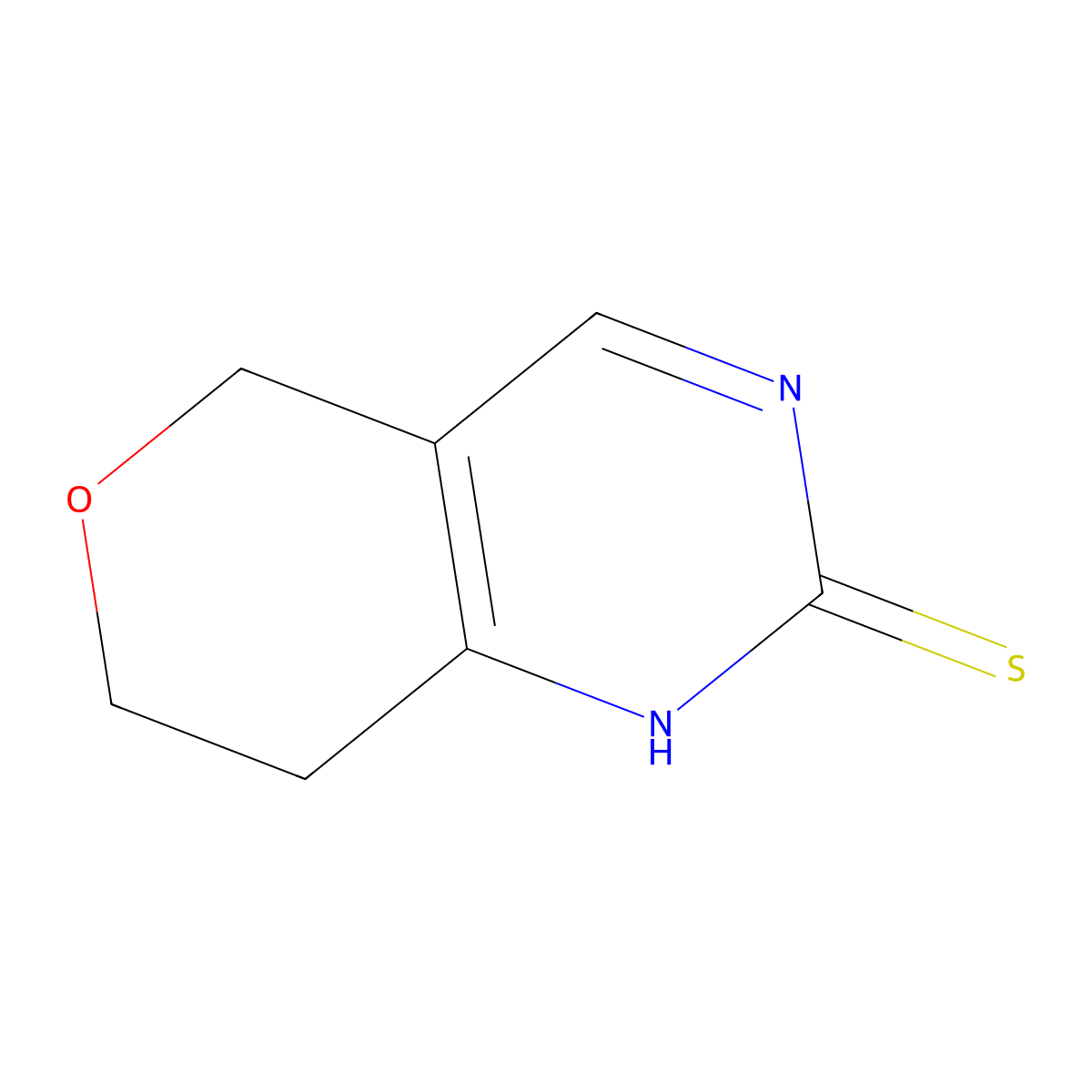 5H,7H,8H-Pyrano[4,3-d]pyrimidine-2-thiol molecular structure, CAS 1514883-13-6