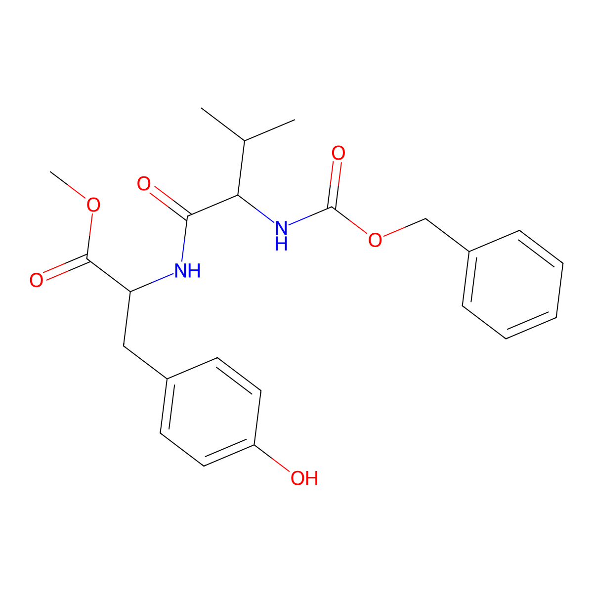 N-Benzyloxycarbonyl-L-valyl-L-tyrosine methyl ester molecular structure, CAS 15149-72-1