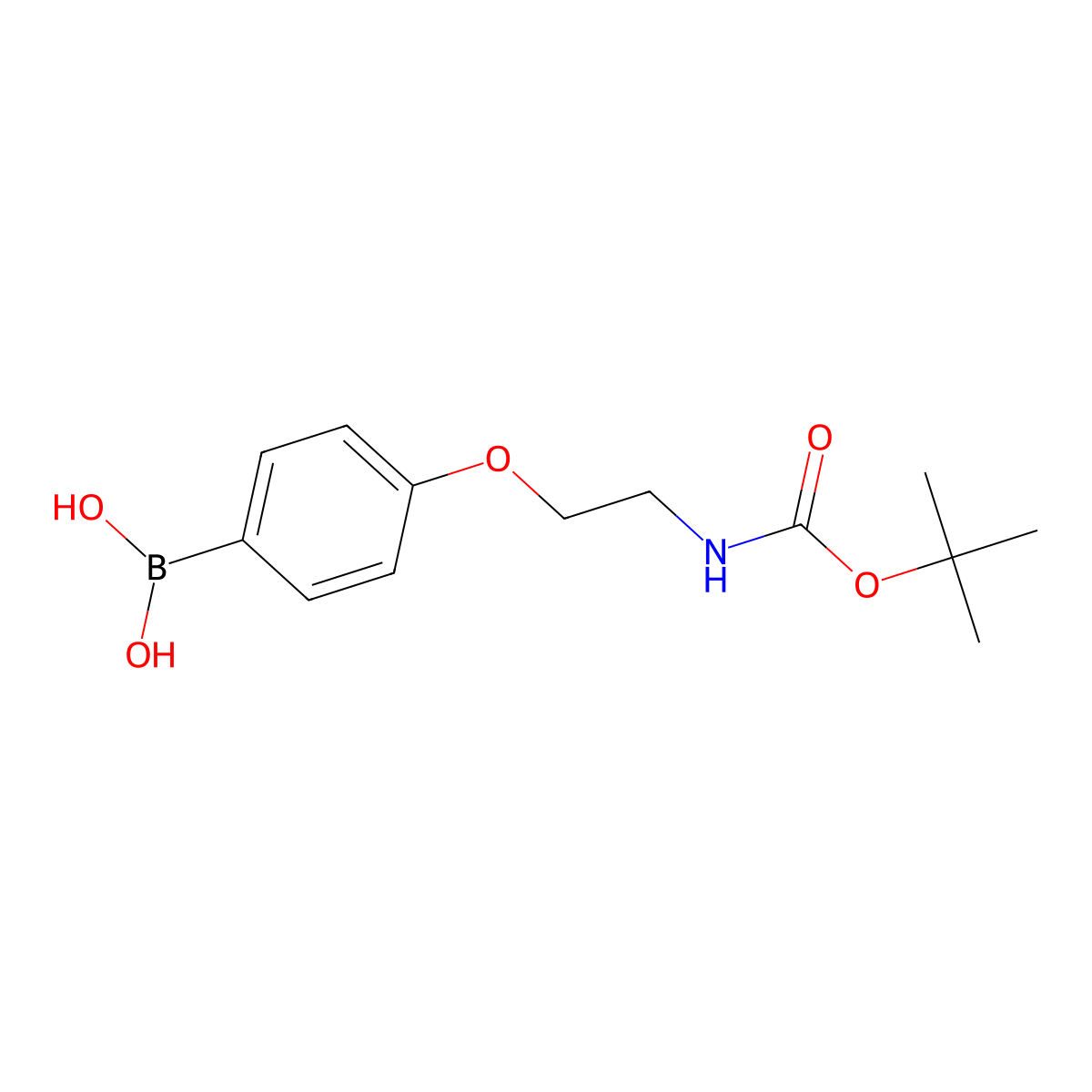 [4-(2-{[(Tert-butoxy)carbonyl]amino}ethoxy)phenyl]boronic acid molecular structure, CAS 1514922-38-3