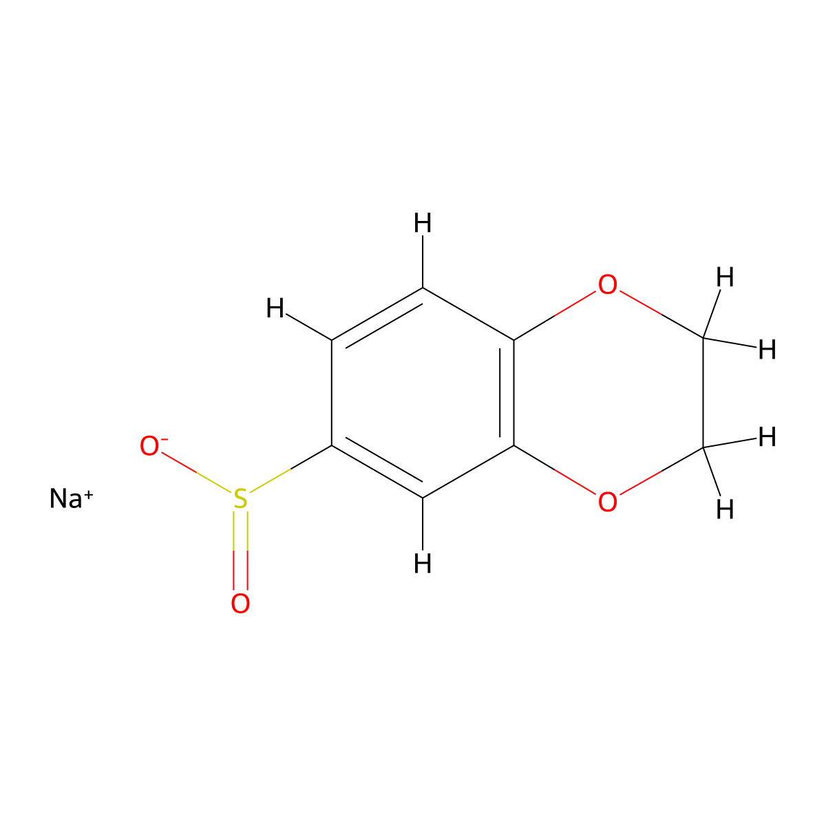 Sodium 2,3-dihydro-1,4-benzodioxine-6-sulfinate molecular structure, CAS 1514973-39-7