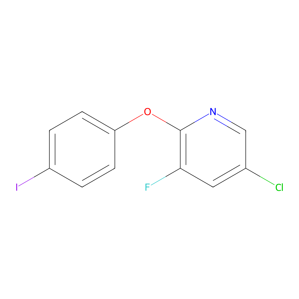 5-Chloro-3-fluoro-2-(4-iodophenoxy)pyridine molecular structure, CAS 1514974-46-9
