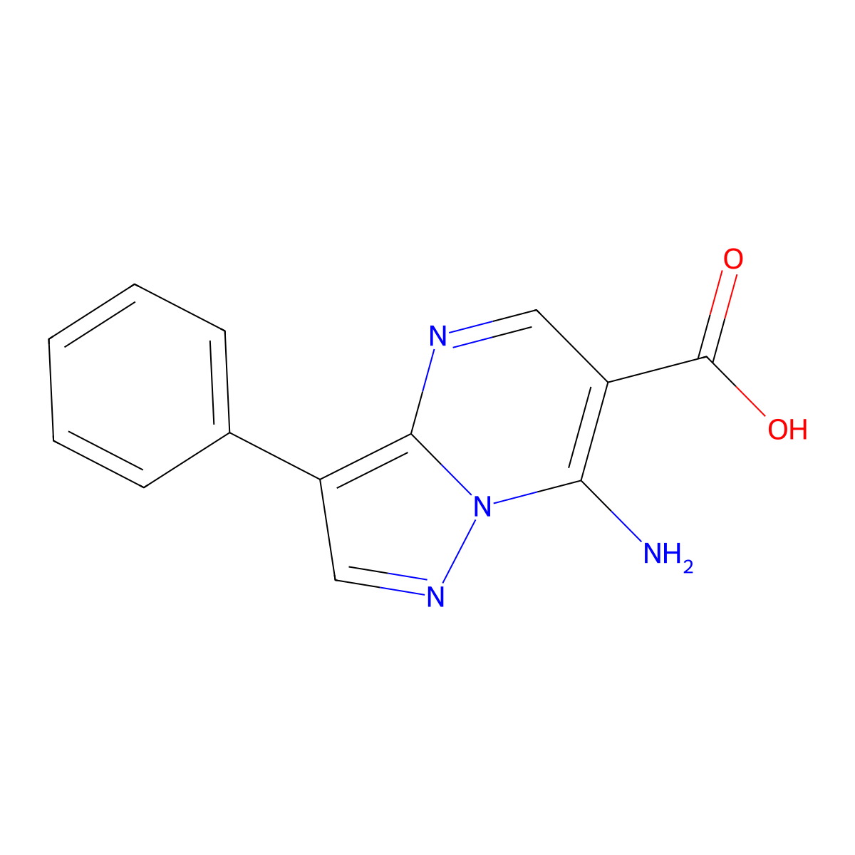 7-Amino-3-phenyl-pyrazolo[1,5-a]pyrimidine-6-carboxylic acid molecular structure, CAS 1514983-07-3