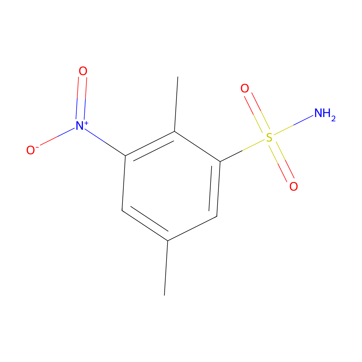 2,5-Dimethyl-3-nitrobenzene-1-sulfonamide molecular structure, CAS 1514990-86-3